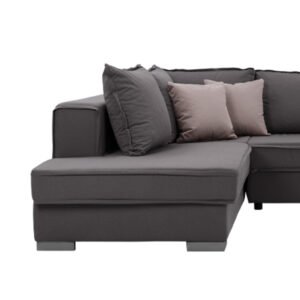 ΚΑΝΑΠΕΣ ΓΩΝΙΑ ΑΡΙΣΤΕΡΗ BELLE ΓΚΡΙ ΜΕ AN ΓΚΡΙ ΡΑΦΕΣ 260*205 ΜΕ ΑΠΟΣΠΩΜΕΝΑ ΜΑΞΙΛΑΡΙΑ - Image 4