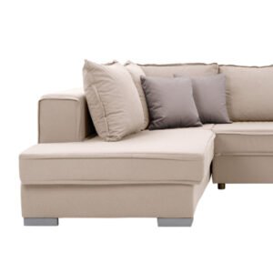 ΚΑΝΑΠΕΣ ΓΩΝΙΑ ΑΡΙΣΤΕΡΗ BELLE ΜΠΕΖ ΜΕ ΚΑΦΕ 260*205 ΜΕ ΑΠΟΣΠΩΜΕΝΑ ΜΑΞΙΛΑΡΙΑ - Image 3