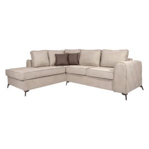 ΚΑΝΑΠΕΣ ΓΩΝΙΑ ΑΡΙΣΤΕΡΗ STAR ΜΠΕΖ-ΚΑΦΕ 280*210*85 ΜΕ ΑΠΟΣΠΩΜΕΝΑ ΜΑΞΙΛΑΡΙΑ - Image 3