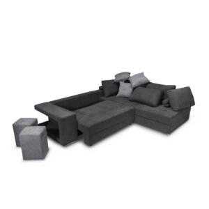 ΚΑΝΑΠΕΣ ΓΩΝΙΑ KARYA ΔΕΞΙΑ ΣΚΟΥΡΟ ΓΚΡΙ-ΑΝ ΓΚΡΙ 278*218*85 - Image 3