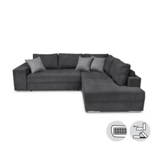 ΚΑΝΑΠΕΣ ΓΩΝΙΑ KARYA ΔΕΞΙΑ ΣΚΟΥΡΟ ΓΚΡΙ-ΑΝ ΓΚΡΙ 278*218*85 - Image 4