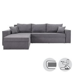 ΚΑΝΑΠΕΣ ΓΩΝΙΑ ERMES ΓΚΡΙ 280*210*80 - Image 3