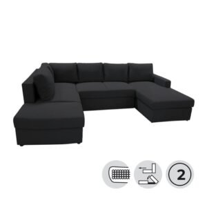 ΓΩΝΙΑΚΟΣ ΚΑΝΑΠΕΣ ΚΡΕΒΑΤΙ ΜΕ ΔΙΠΛΟ ΑΠΟΘΗΚΕΥΤΙΚΟ ΧΩΡΟ 303*205/165*90 - Image 3