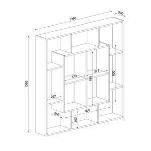 ΒΙΒΛΙΟΘΗΚΗ-ΡΑΦΙΕΡΑ Brera GREY OAK 136*22*136 - Image 4