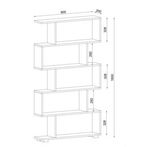 ΒΙΒΛΙΟΘΗΚΗ-ΡΑΦΙΕΡΑ Virgo GREY OAK 90*20*160 - Image 4