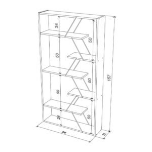 ΒΙΒΛΙΟΘΗΚΗ "Rafael" ΟΑΚ-ΛΕΥΚΟ 84*24*157 - Image 3