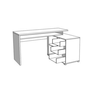 ΓΡΑΦΕΙΟ ARHIMED GREY OAK / ΜΑΥΡΟ 138*102*75 - Image 4