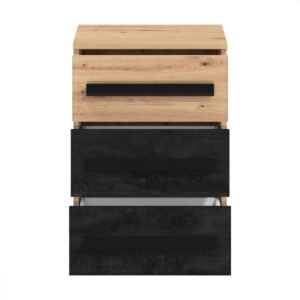 ΚΟΜΟΔΙΝΟ MADEIRA NO3F ARTISAN OAK-ΜΑΥΡΟ 45*42*66 - Image 3