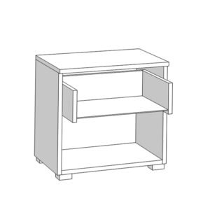 ΣΕΤ 2 ΚΟΜΟΔΙΝΑ RITMO 2NO1F SONOMA 44.5*33.5*42.5 - Image 7