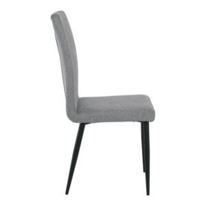 MINA Καρέκλα Tραπεζαρίας Κουζίνας, Μέταλλο Βαφή Μαύρο, Ύφασμα Grey-Brown 43x56x97cm - Image 3