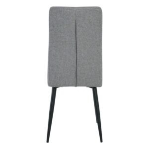 MINA Καρέκλα Tραπεζαρίας Κουζίνας, Μέταλλο Βαφή Μαύρο, Ύφασμα Grey-Brown 43x56x97cm - Image 4