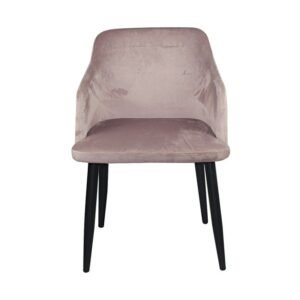 RAP Πολυθρόνα Μέταλλο Βαφή Μαύρο, Ύφασμα Velure Dirty Pink 53x54x78cm - Image 4