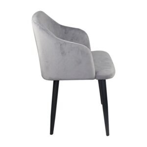 RAP Πολυθρόνα Μέταλλο Βαφή Μαύρο, Ύφασμα Velure Γκρι 53x54x78cm - Image 3