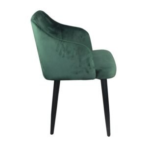 RAP Πολυθρόνα Μέταλλο Βαφή Μαύρο, Ύφασμα Velure Forest Green 53x54x78cm - Image 3
