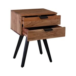 ΚΟΜΟΔΙΝΟ ANKER ΜΕ 2 ΣΥΡΤΑΡΙΑ ΑΚΑΚΙΑ ΦΥΣΙΚΟ ΞΥΛΟ 47x35x65cm - Image 3