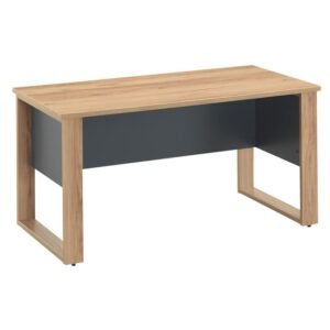 ΓΡΑΦΕΙΟ LOG ΣΚΟΥΡΟ ΓΚΡΙ-ΦΥΣΙΚΟ ΞΥΛΟ - Image 1