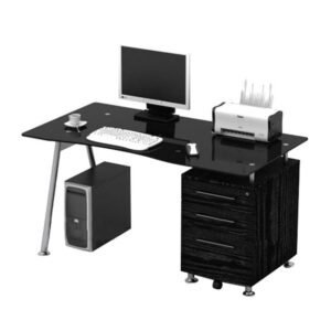 ΓΡΑΦΕΙΟ GRACE ΜΑΥΡΟ ΜΕ ΓΥΑΛΙ - Image 1