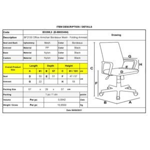 ΚΑΡΕΚΛΑ ΓΡΑΦΕΙΟΥ ΜΠΟΡΝΤΩ ΜΕ ΑΝΑΚΛΙΝΟΜΕΝΑ ΜΠΡΑΤΣΑ - Image 5