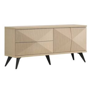 Έπιπλο TV με 2 Συρτάρια και Ντουλάπι Δίφυλλο, Απόχρωση Φυσικό - Image 1