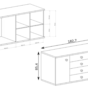 ΜΠΟΥΦΕΣ CALI 183X41X86 - Image 2