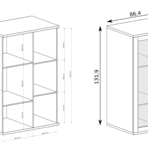 ΒΙΤΡΙΝΑ-ΝΤΟΥΛΑΠΙ ΜΕ ΓΥΑΛΙΝΗ ΠΡΟΣΟΨΗ 87Χ41Χ132 - Image 2
