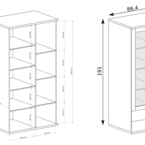 ΒΙΤΡΙΝΑ ΜΕ ΓΥΑΛΙΝΗ ΠΡΟΣΟΨΗ 87Χ41Χ191 - Image 2