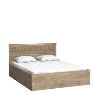 ΚΡΕΒΑΤΙ NATURAL ΓΙΑ ΣΤΡΩΜΑ 150Χ200 ΜΕ ΑΠΟΘΗΚΕΥΤΙΚΟ ΧΩΡΟ ΚΑΙ LED LIGHT - Image 1