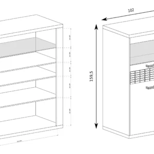 ΜΠΟΥΦΕΣ/ΒΙΤΡΙΝΑ NATURAL ΜΕ LED LIGHT 102X40X159 - Image 2