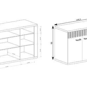 ΜΠΟΥΦΕΣ NATURAL ME LED LIGHT 146X40X99 - Image 3