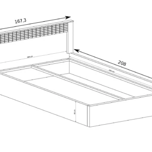 ΚΡΕΒΑΤΙ NATURAL ΓΙΑ ΣΤΡΩΜΑ 150Χ200 ΜΕ ΑΠΟΘΗΚΕΥΤΙΚΟ ΧΩΡΟ ΚΑΙ LED LIGHT - Image 3