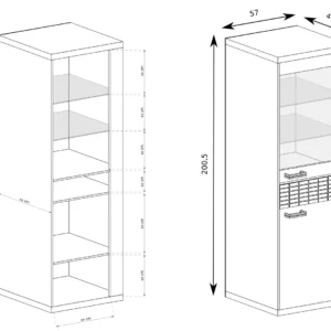 ΒΙΤΡΙΝΑ NATURAL ΜΕ LED LIGHT 57X40X200 - Image 3