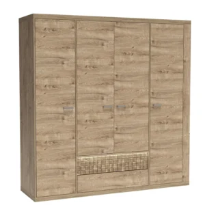 ΤΕΤΡΑΦΥΛΛΗ ΝΤΟΥΛΑΠΑ NATURAL ME LED LIGHT 195X57X200 - Image 1