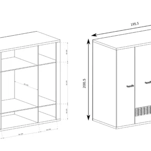 ΤΕΤΡΑΦΥΛΛΗ ΝΤΟΥΛΑΠΑ NATURAL ME LED LIGHT 195X57X200 - Image 2