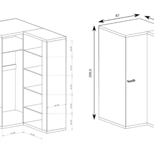 ΓΩΝΙΑΚΗ ΝΤΟΥΛΑΠΑ NATURAL 109X54X201 - Image 7