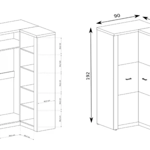 ΓΩΝΙΑΚΗ ΝΤΟΥΛΑΠΑ INDIANAPOLIS 90X106X192 - Image 4