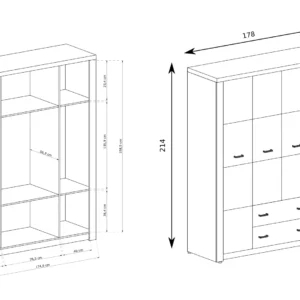 ΝΤΟΥΛΑΠΑ 4ΦΥΛΛΗ ΜΕ LED LIGHT 178X58X214 - Image 4